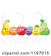 Row Of Happy Fruit