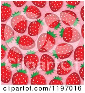 Cartoon Of A Seamless Strawberry Pattern Background Royalty Free Vector Clipart by visekart