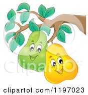 Poster, Art Print Of Happy Pears On The Tree