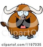 Cartoon Of A Grinning Chubby Ox Royalty Free Vector Clipart