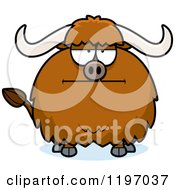Cartoon Of A Bored Chubby Ox Royalty Free Vector Clipart