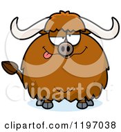 Cartoon Of A Drunk Or Dumb Chubby Ox Royalty Free Vector Clipart