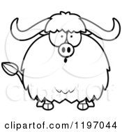Cartoon Of A Black And White Surprised Chubby Ox Royalty Free Vector Clipart