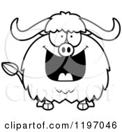 Cartoon Of A Black And White Grinning Chubby Ox Royalty Free Vector Clipart