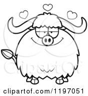 Cartoon Of A Black And White Loving Chubby Ox Royalty Free Vector Clipart
