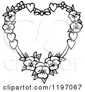 Poster, Art Print Of Black And White Floral Heart