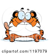 Cartoon Of A Happy Chubby Tiger Royalty Free Vector Clipart by Cory Thoman