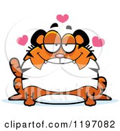 Cartoon Of A Loving Chubby Tiger Royalty Free Vector Clipart
