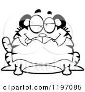 Poster, Art Print Of Black And White Drunk Or Dumb Chubby Tiger