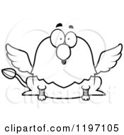 Cartoon Of A Black And White Surprised Griffin Royalty Free Vector Clipart