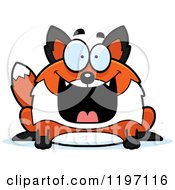 Cartoon Of A Grinning Chubby Fox Royalty Free Vector Clipart