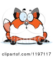 Cartoon Of A Surprised Chubby Fox Royalty Free Vector Clipart