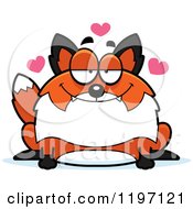 Cartoon Of A Loving Chubby Fox Royalty Free Vector Clipart