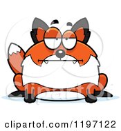 Cartoon Of A Bored Chubby Fox Royalty Free Vector Clipart
