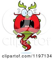 Cartoon Of A Scared Chinese Dragon Royalty Free Vector Clipart