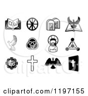 Poster, Art Print Of Black And White Christian Icons 5