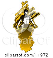 Male Contractor Handy Man Measuring Clipart Illustration