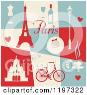 Poster, Art Print Of Retro Paris Themed Collage With Text And Items