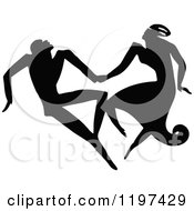 Poster, Art Print Of Vintage Black And White Silhouetted Couple Dancing