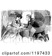 Poster, Art Print Of Vintage Black And White Couple At A Table