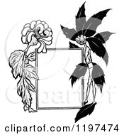 Poster, Art Print Of Vintage Black And White Sig With Flower Characters
