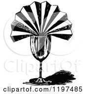 Clipart Of A Vintage Black And White Folded Napkin In A Glass Royalty Free Vector Illustration by Prawny Vintage
