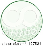 Cartoon Of A Green Golf Ball Royalty Free Vector Clipart
