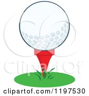 Poster, Art Print Of Golf Ball On A Tee In Grass