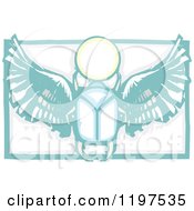 Poster, Art Print Of Ancient Egyptian Scarab And Orb Woodcut