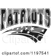 Clipart Of Black And White PATRIOTS Team Text Over Stars Royalty Free Vector Illustration