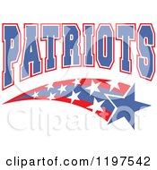 Clipart Of PATRIOTS Team Text Over Shooting Stars Royalty Free Vector Illustration
