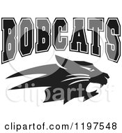 Poster, Art Print Of Black And White Bobcats Team Text Over A Cat