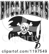 Poster, Art Print Of Black And White Buccaneers Team Text Over A Flag