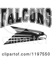 Poster, Art Print Of Black And White Falcons Team Text Over A Bird