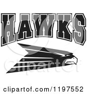 Poster, Art Print Of Black And White Hawks Team Text Over A Bird