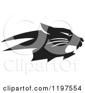 Poster, Art Print Of Black And White Bobcat Mascot In Profile