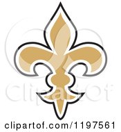 Clipart Of A Black White And Golden Fleur De Lis Royalty Free Vector Illustration