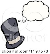 Cartoon Of A Top Hat Thinking Royalty Free Vector Illustration