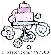 Cartoon Of A Layered Cake Royalty Free Vector Illustration