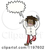 Cartoon Of An African American Crazy Boy Speaking Royalty Free Vector Illustration