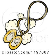 Cartoon Of A Gold Locket Royalty Free Vector Illustration by lineartestpilot