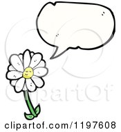 Cartoon Of A Daisy Speaking Royalty Free Vector Illustration