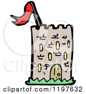 Cartoon Of A Castle Tower Royalty Free Vector Illustration by lineartestpilot