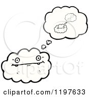 Cartoon Of A Cloud Thinking About Itself Royalty Free Vector Illustration