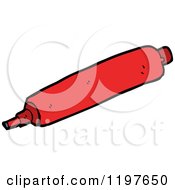 Cartoon Of A Red Magic Marker Royalty Free Vector Illustration
