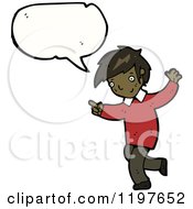Cartoon Of An African American Boy Speaking Royalty Free Vector Illustration