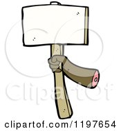 Cartoon Of A Severed Arm Holding A Sign Royalty Free Vector Illustration