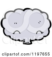 Cartoon Of A Bloud Blowing Royalty Free Vector Illustration by lineartestpilot