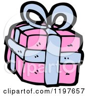 Cartoon Of A Wrapped Gift Royalty Free Vector Illustration
