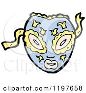 Cartoon Of A Blue Ceremonial Mask Royalty Free Vector Illustration